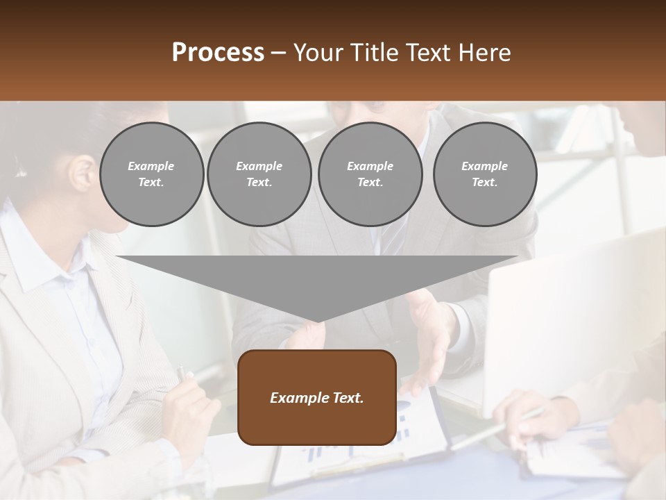 A Group Of People Sitting Around A Table Talking PowerPoint Template