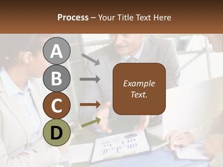 A Group Of People Sitting Around A Table Talking PowerPoint Template
