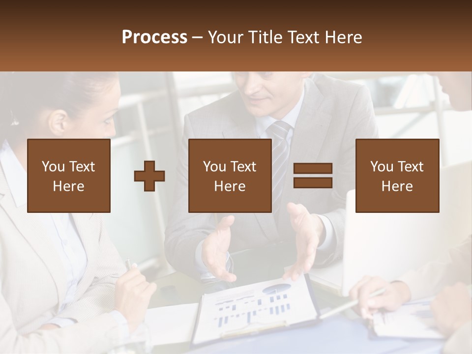 A Group Of People Sitting Around A Table Talking PowerPoint Template
