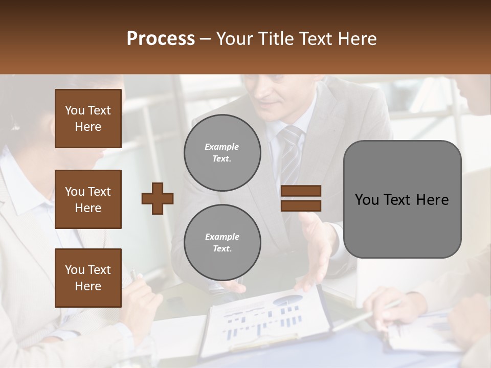 A Group Of People Sitting Around A Table Talking PowerPoint Template