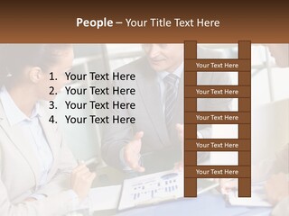A Group Of People Sitting Around A Table Talking PowerPoint Template