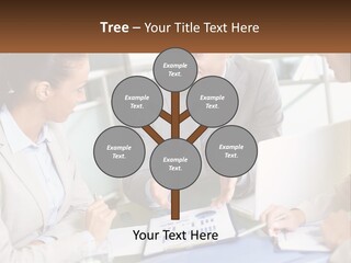 A Group Of People Sitting Around A Table Talking PowerPoint Template