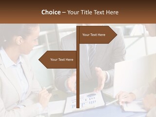 A Group Of People Sitting Around A Table Talking PowerPoint Template