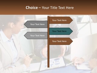 A Group Of People Sitting Around A Table Talking PowerPoint Template