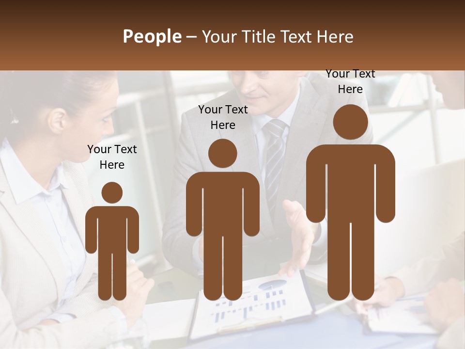 A Group Of People Sitting Around A Table Talking PowerPoint Template