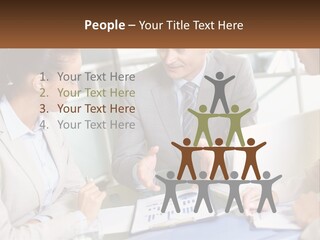 A Group Of People Sitting Around A Table Talking PowerPoint Template