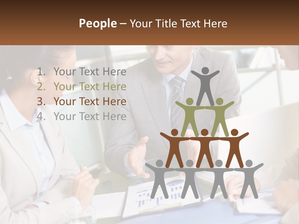 A Group Of People Sitting Around A Table Talking PowerPoint Template