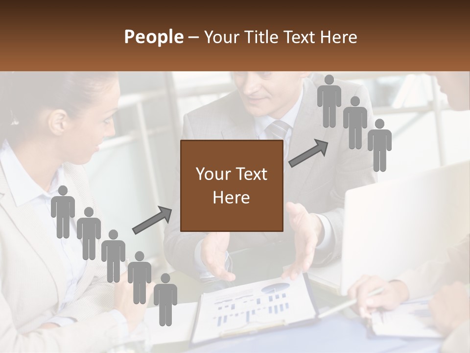 A Group Of People Sitting Around A Table Talking PowerPoint Template