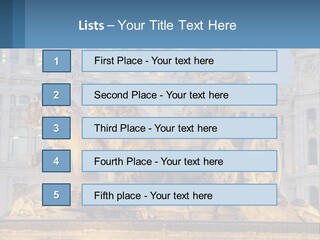 A Large Building With A Fountain And Statues In Front Of It PowerPoint Template
