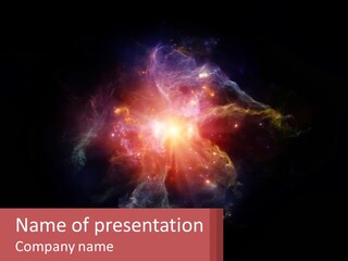 A Colorful Explosion Of Light On A Black Background PowerPoint Template