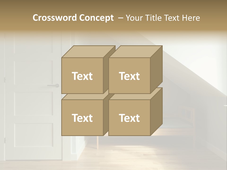 A Room With A Bed And A Door In It PowerPoint Template