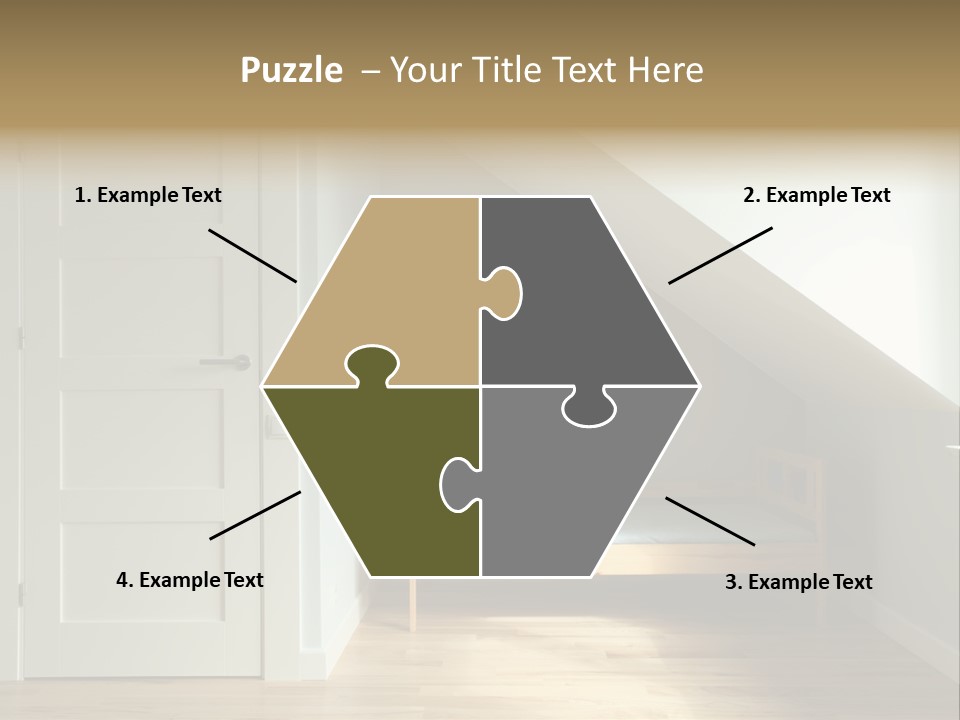 A Room With A Bed And A Door In It PowerPoint Template