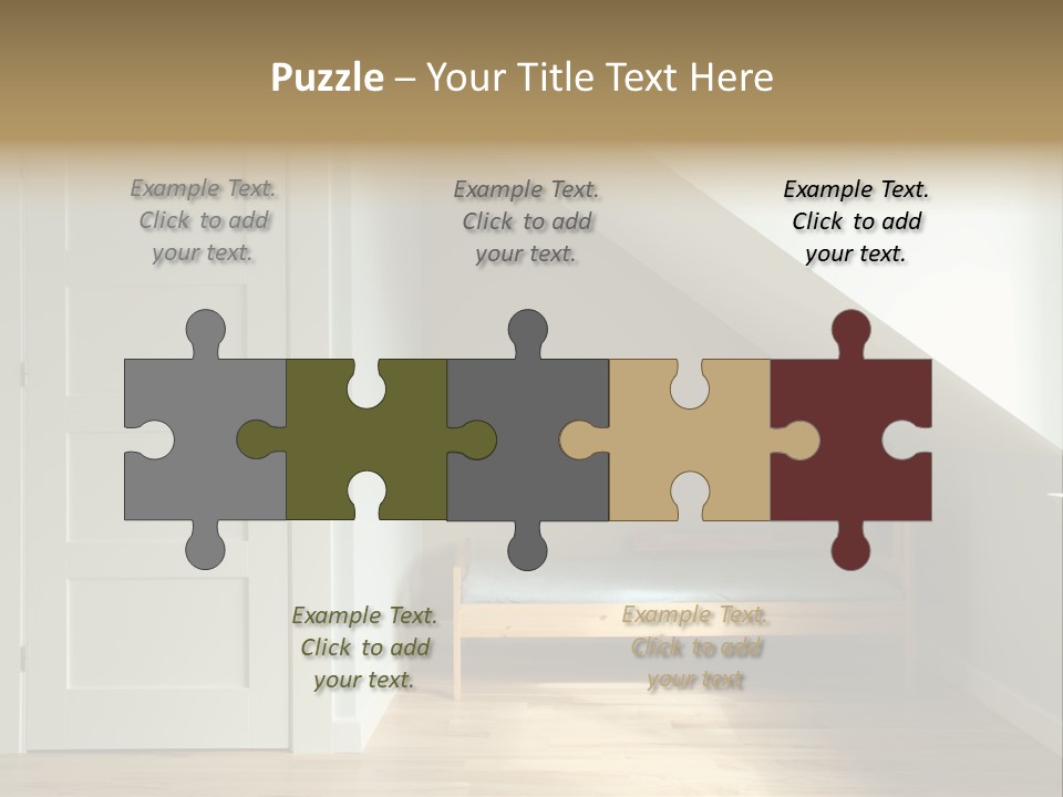 A Room With A Bed And A Door In It PowerPoint Template