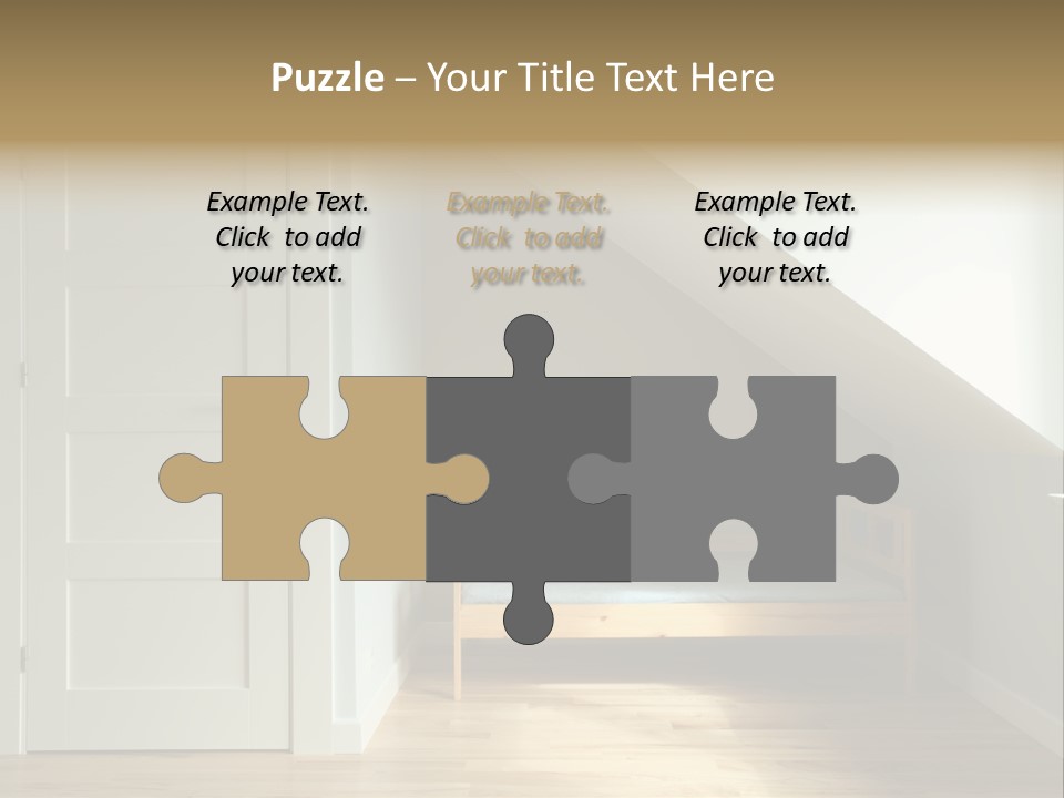 A Room With A Bed And A Door In It PowerPoint Template