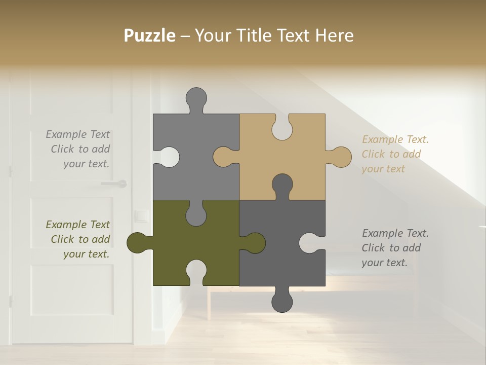 A Room With A Bed And A Door In It PowerPoint Template