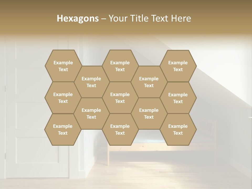 A Room With A Bed And A Door In It PowerPoint Template