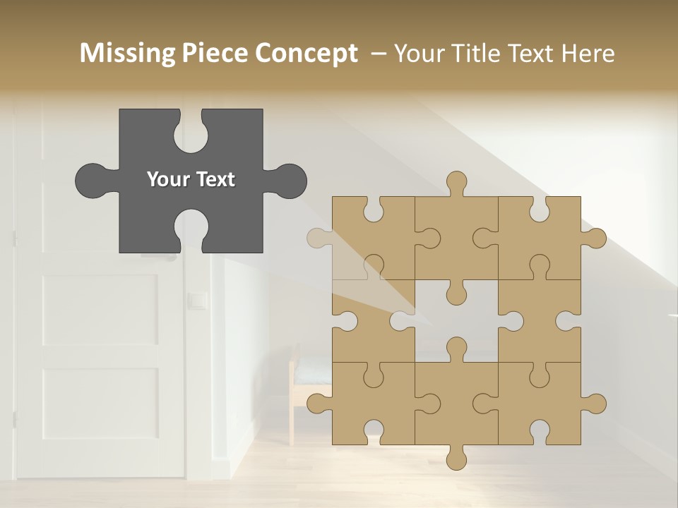 A Room With A Bed And A Door In It PowerPoint Template