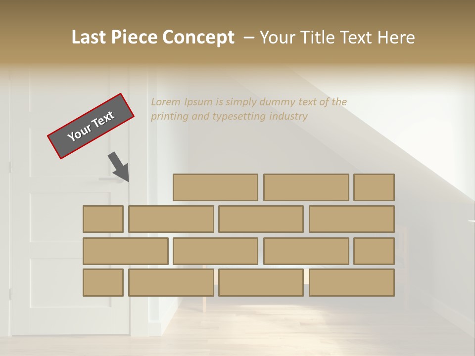 A Room With A Bed And A Door In It PowerPoint Template