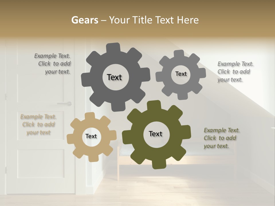 A Room With A Bed And A Door In It PowerPoint Template