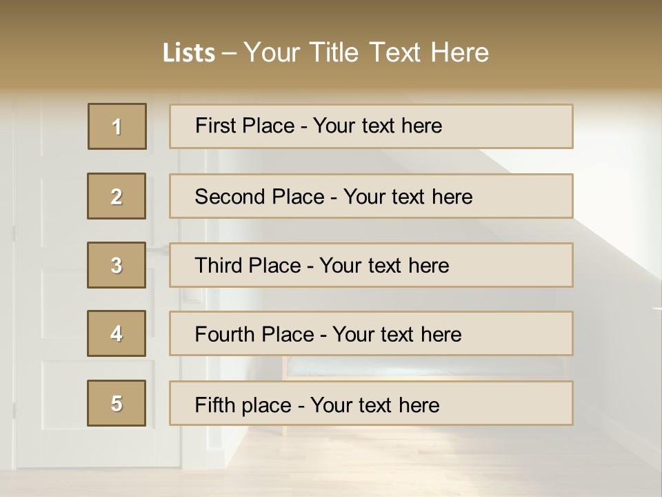 A Room With A Bed And A Door In It PowerPoint Template