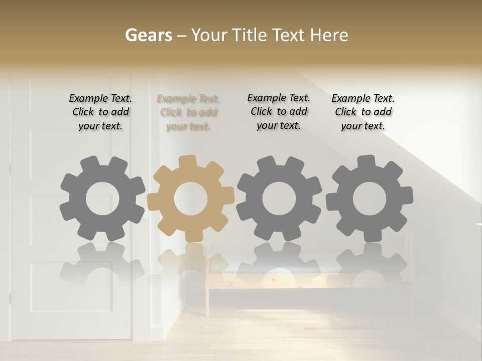 A Room With A Bed And A Door In It PowerPoint Template