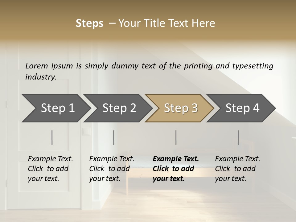 A Room With A Bed And A Door In It PowerPoint Template