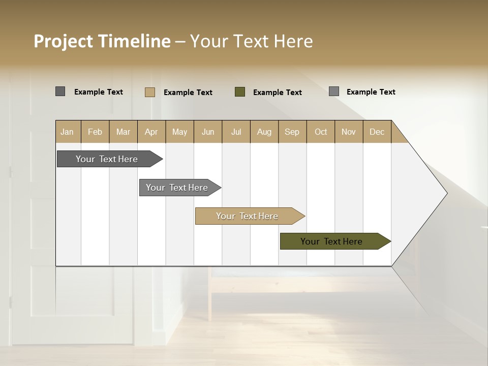 A Room With A Bed And A Door In It PowerPoint Template