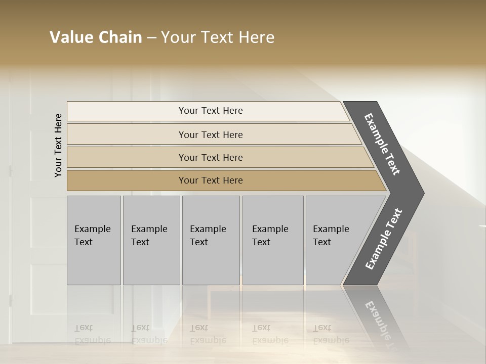 A Room With A Bed And A Door In It PowerPoint Template