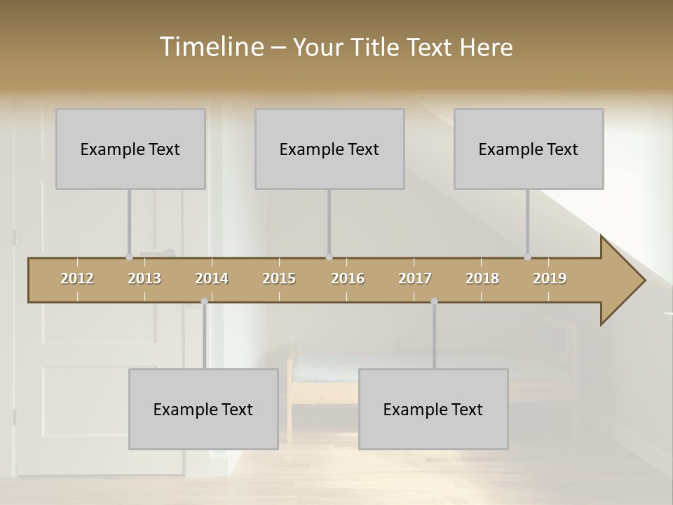 A Room With A Bed And A Door In It PowerPoint Template