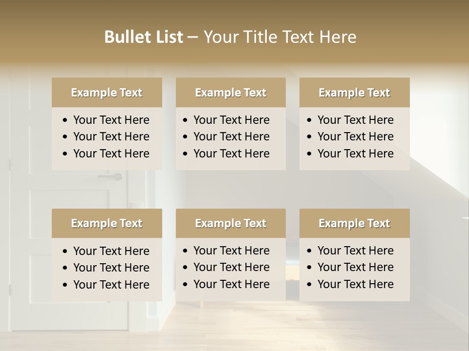 A Room With A Bed And A Door In It PowerPoint Template