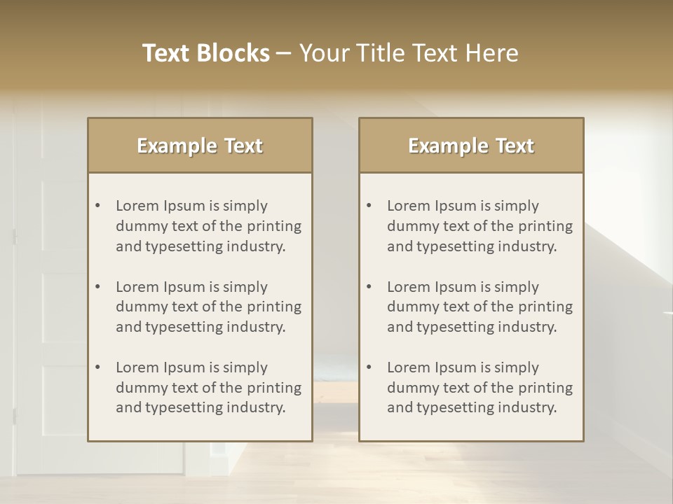 A Room With A Bed And A Door In It PowerPoint Template
