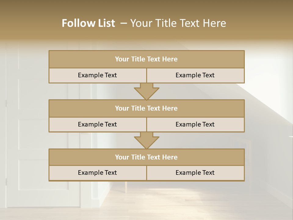 A Room With A Bed And A Door In It PowerPoint Template