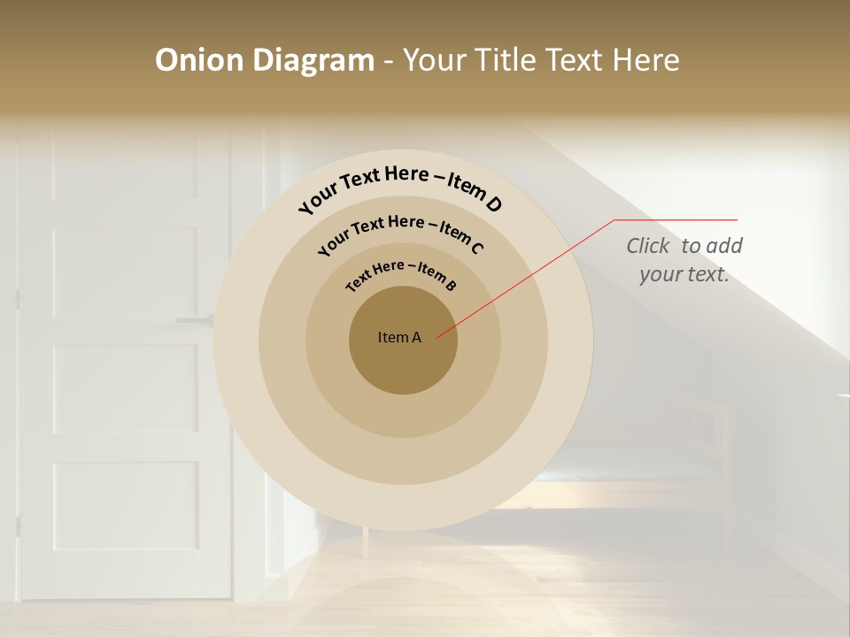 A Room With A Bed And A Door In It PowerPoint Template