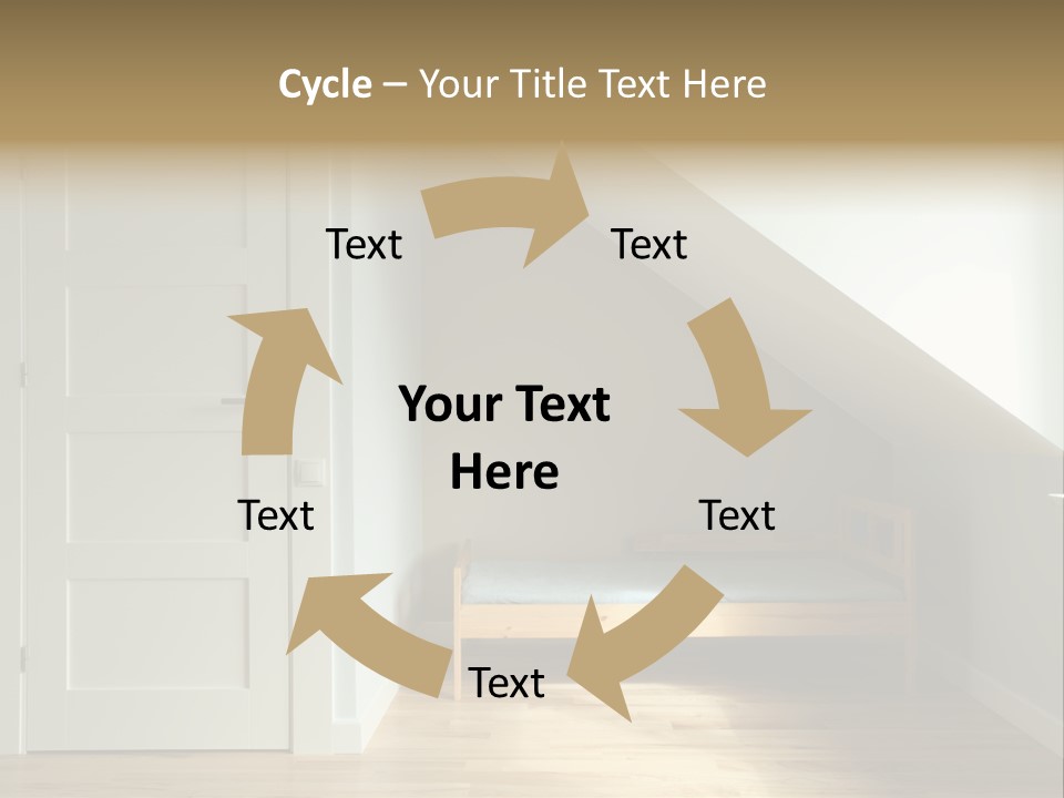 A Room With A Bed And A Door In It PowerPoint Template