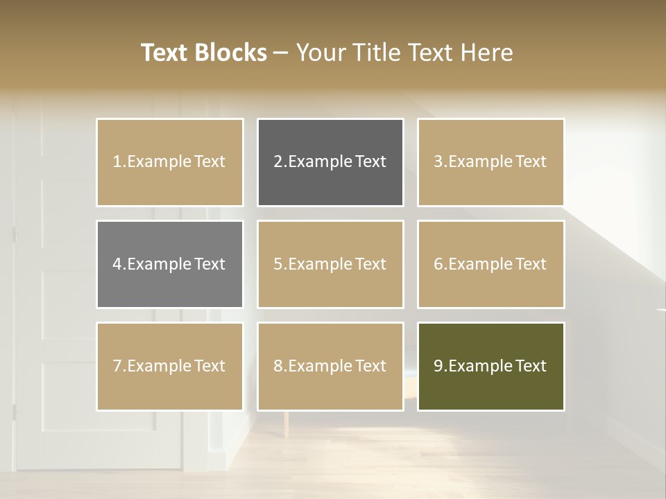 A Room With A Bed And A Door In It PowerPoint Template
