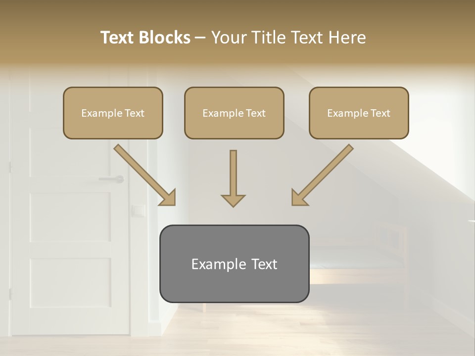 A Room With A Bed And A Door In It PowerPoint Template