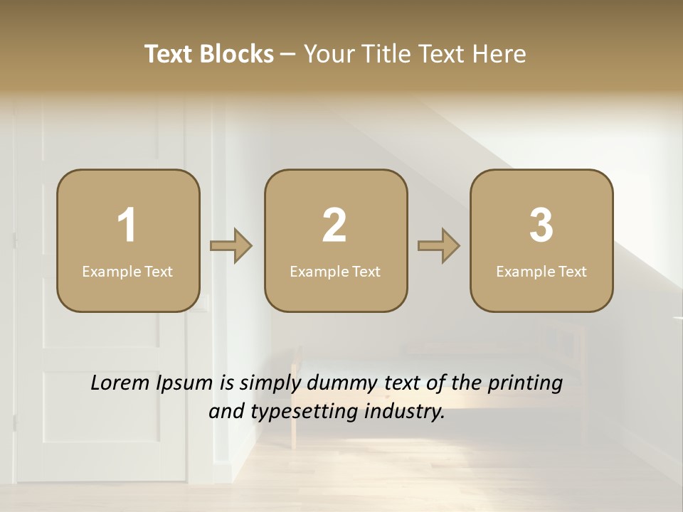 A Room With A Bed And A Door In It PowerPoint Template