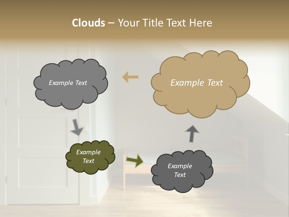 A Room With A Bed And A Door In It PowerPoint Template