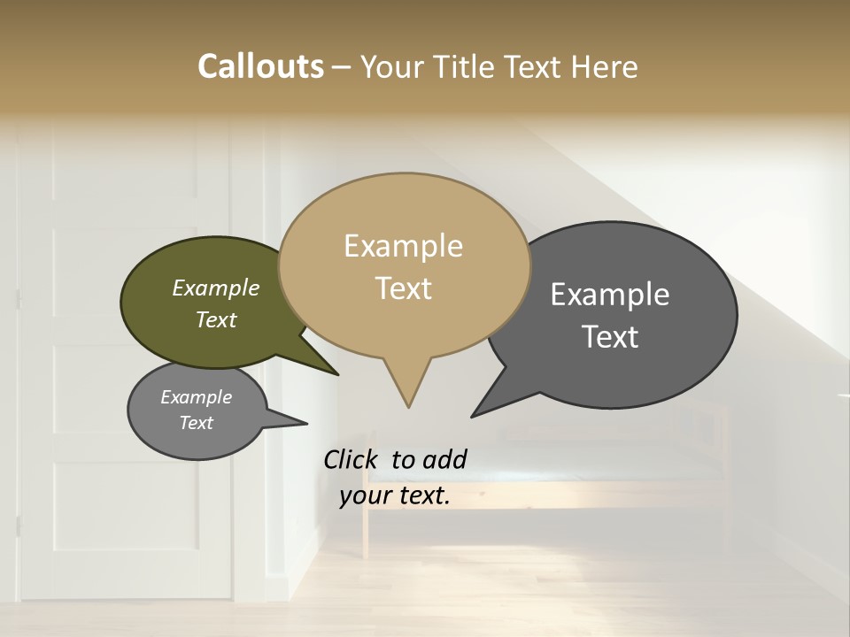 A Room With A Bed And A Door In It PowerPoint Template