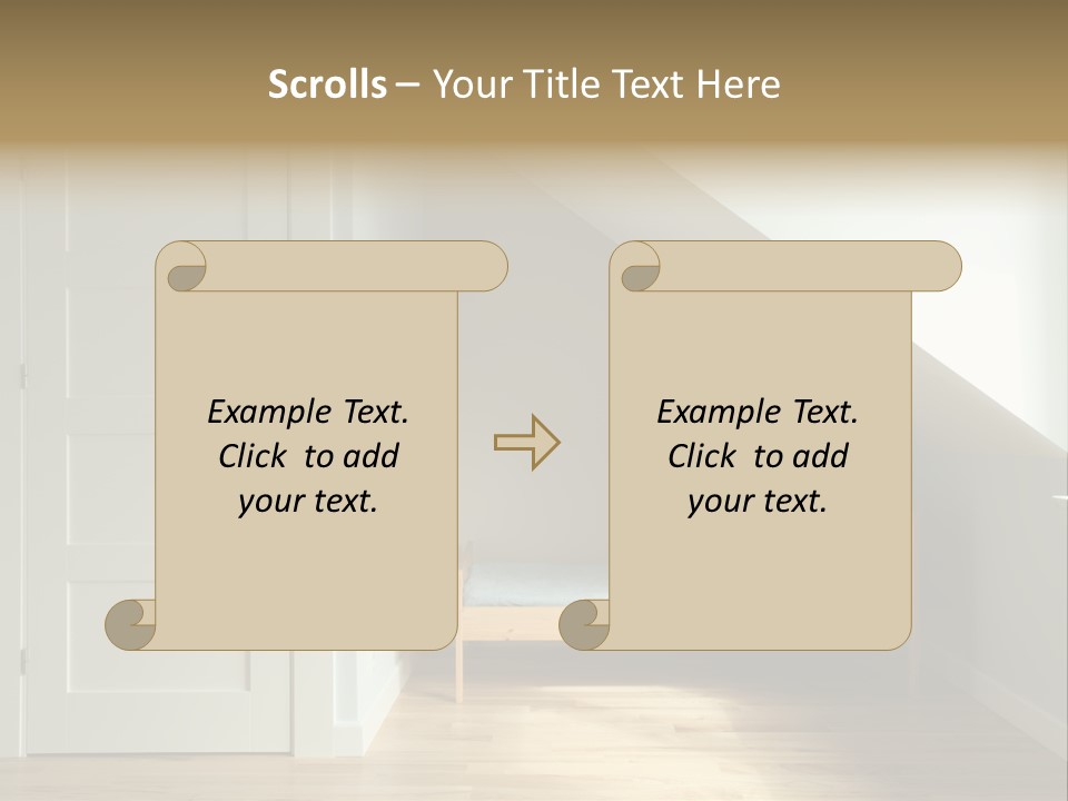 A Room With A Bed And A Door In It PowerPoint Template