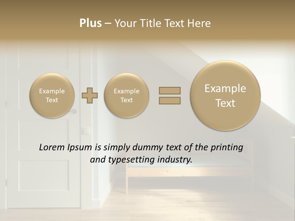 A Room With A Bed And A Door In It PowerPoint Template