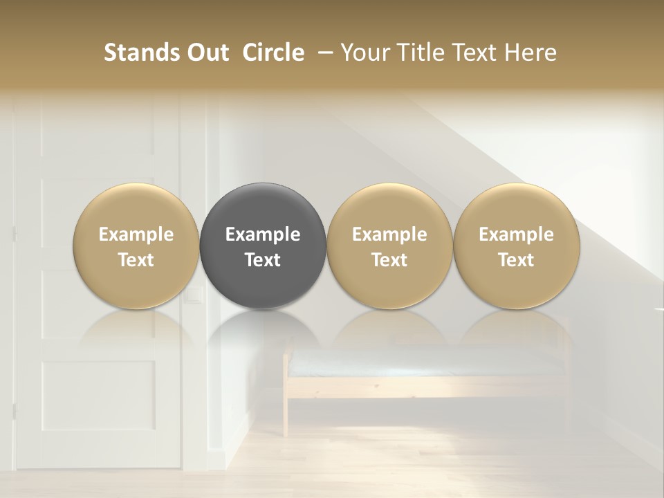 A Room With A Bed And A Door In It PowerPoint Template