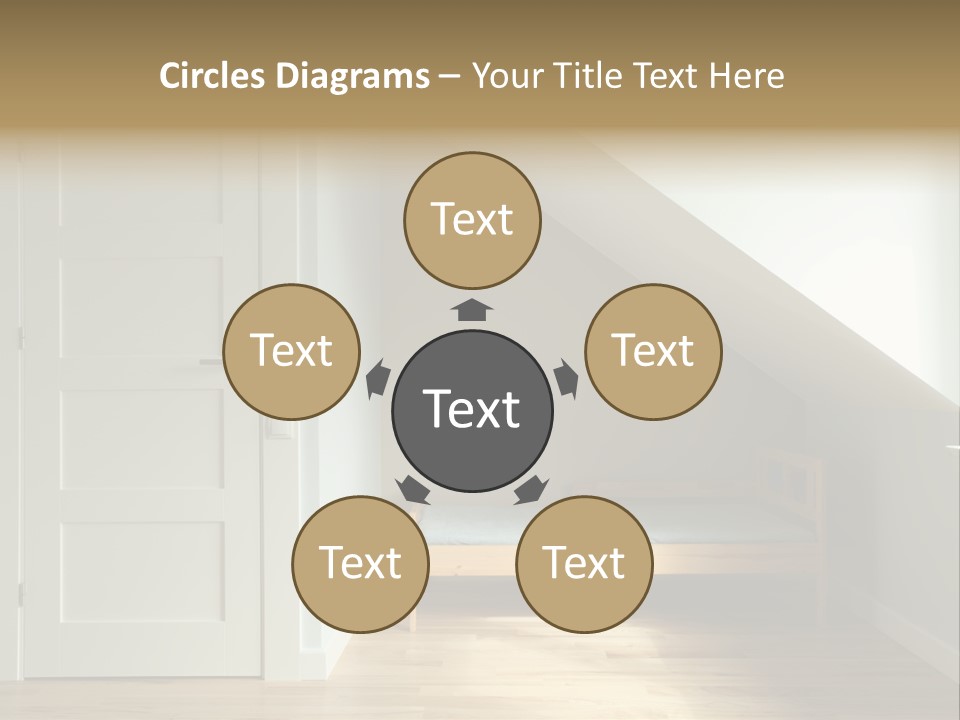 A Room With A Bed And A Door In It PowerPoint Template