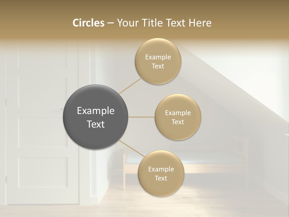 A Room With A Bed And A Door In It PowerPoint Template
