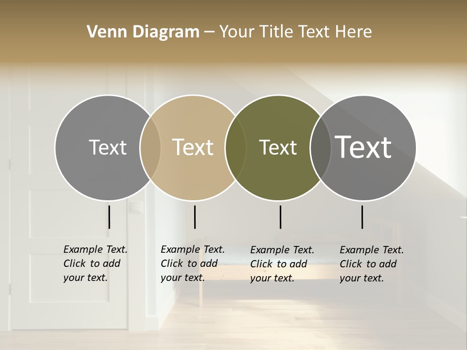 A Room With A Bed And A Door In It PowerPoint Template