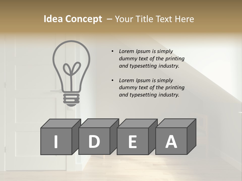 A Room With A Bed And A Door In It PowerPoint Template