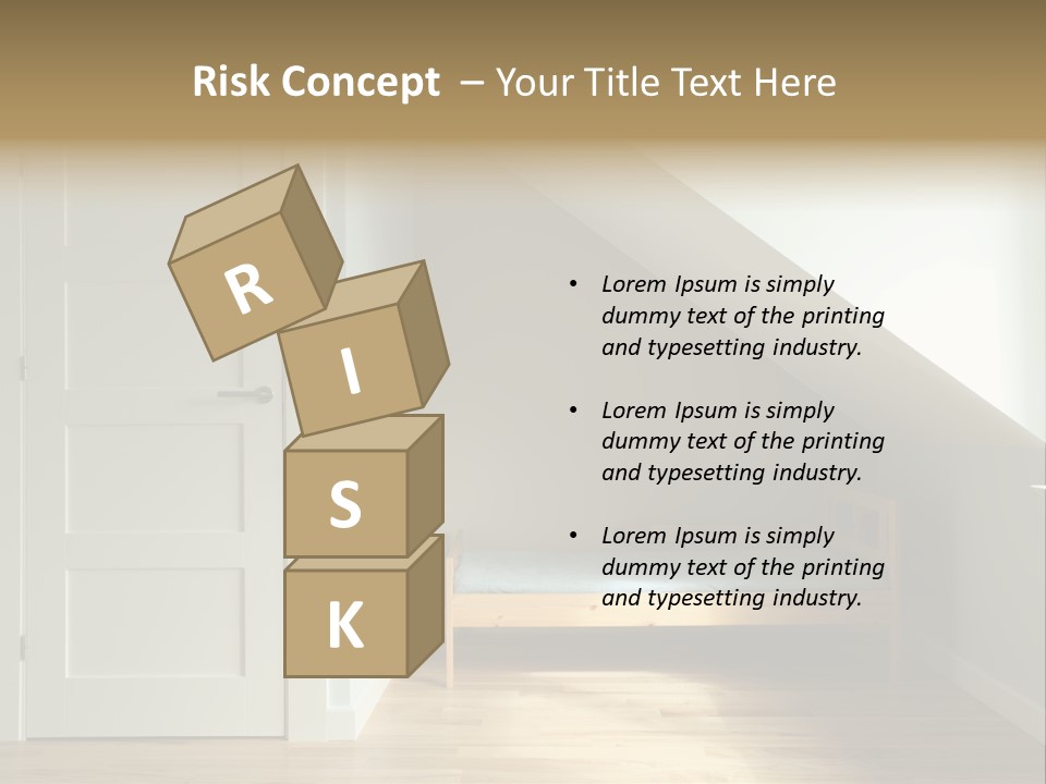 A Room With A Bed And A Door In It PowerPoint Template