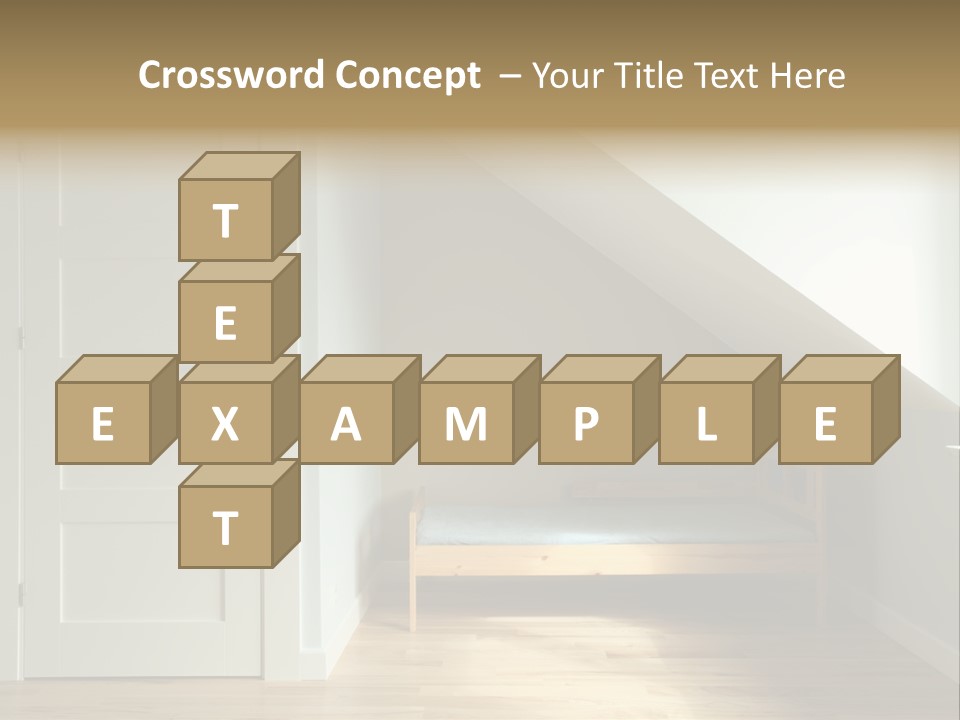 A Room With A Bed And A Door In It PowerPoint Template