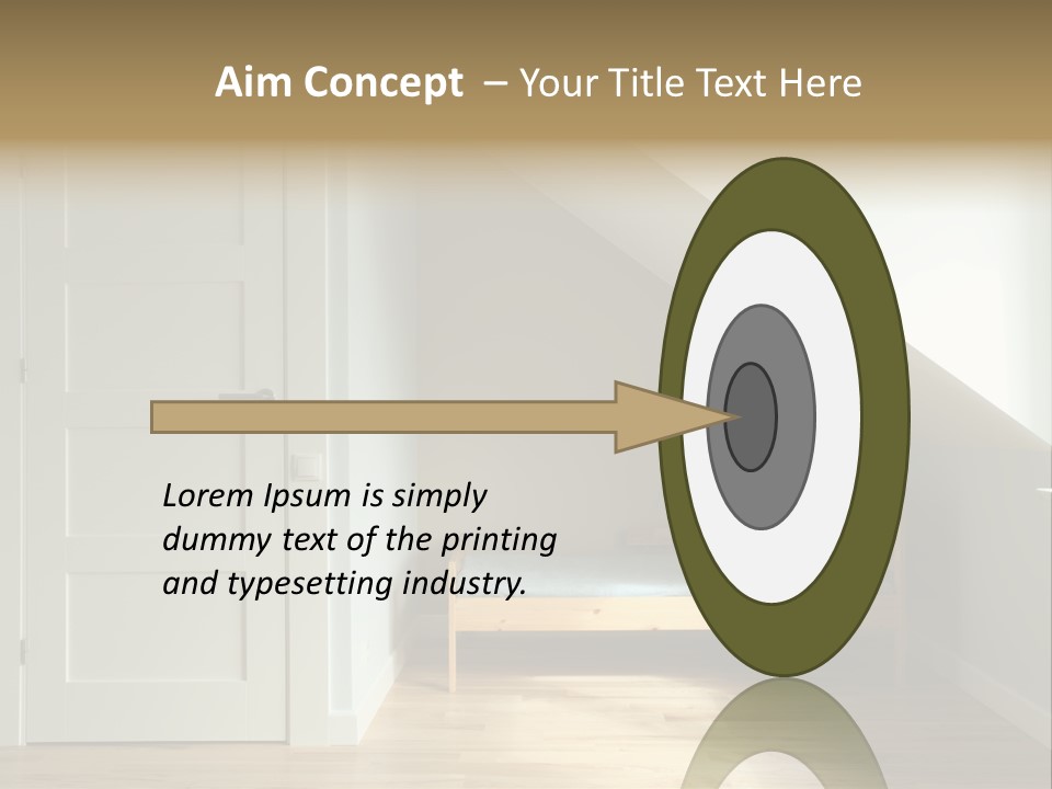 A Room With A Bed And A Door In It PowerPoint Template