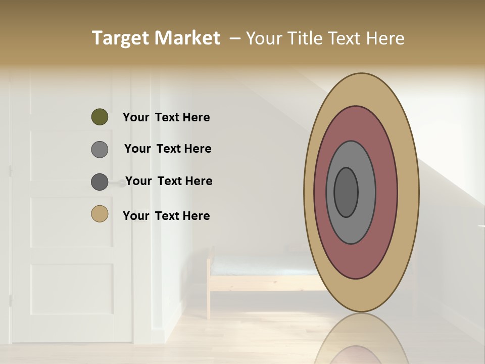 A Room With A Bed And A Door In It PowerPoint Template